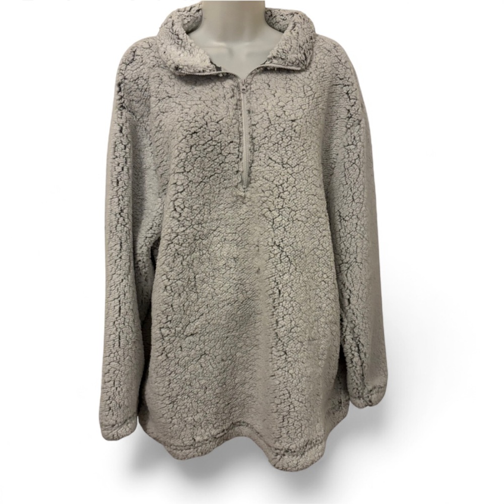 Cozy Gray Sherpa Pullover